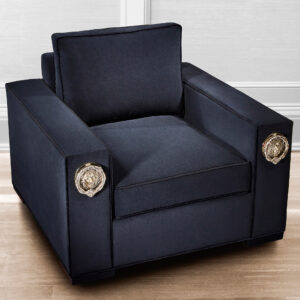 Living Room Décor - Black velvet Lion chair by Lori Morris Interior Design